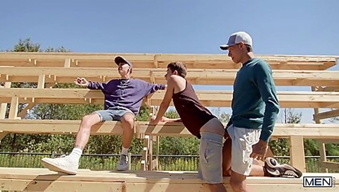 Sneaky Bleachers Fuck Leo Louis & Joey Mills